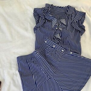 Derek Lam 10 Crosby Striped Ruffle and Mini Skirt Set